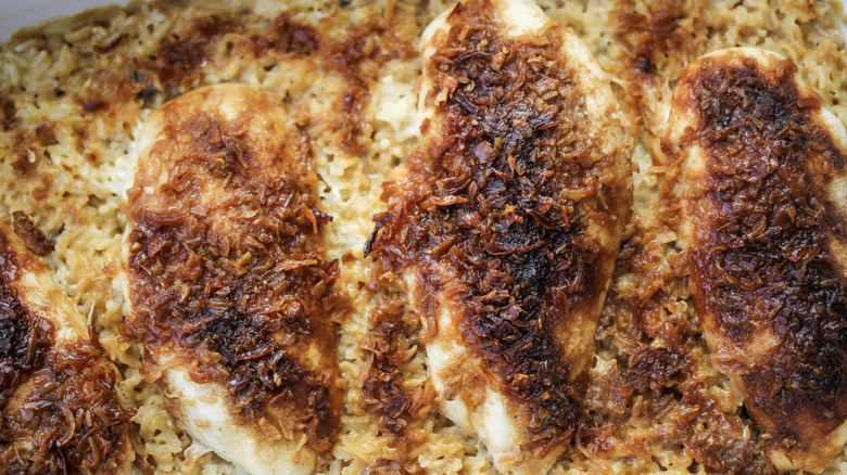 chicken with onion soup crust