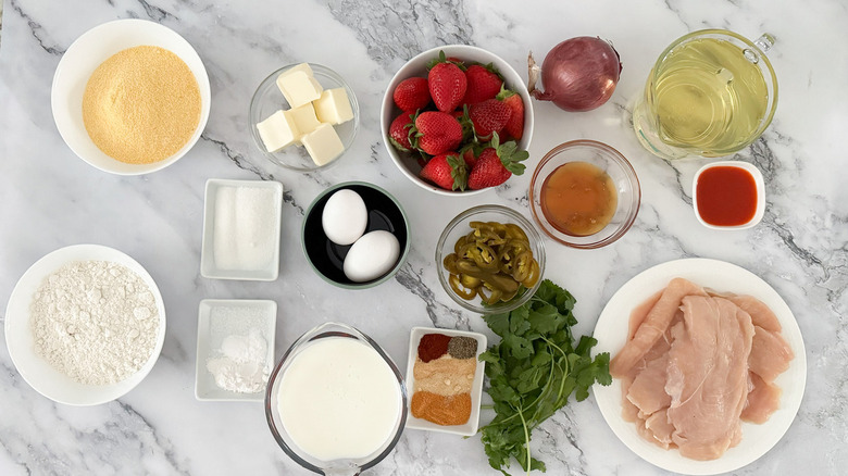 ingredients for chicken and waffles