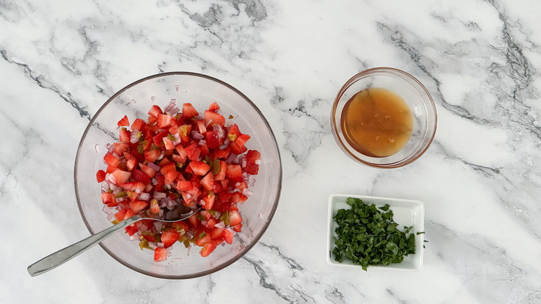 strawberry salsa in bowl