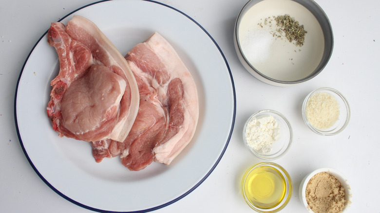 ingredients for fried pork chops