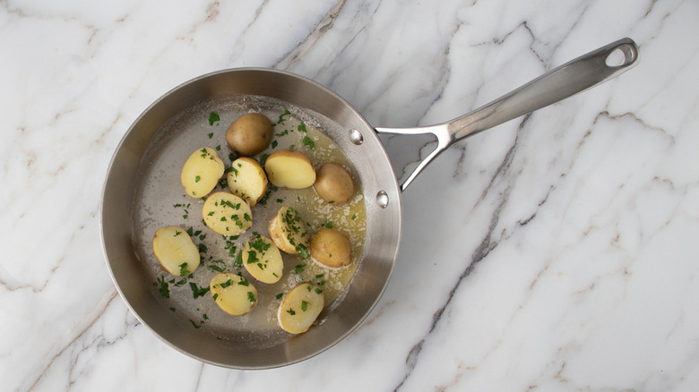 boiled potatoes with parsley
