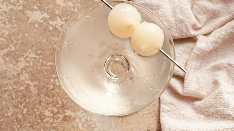 onions perched over a glass