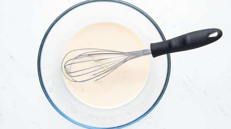 crepe batter in bowl