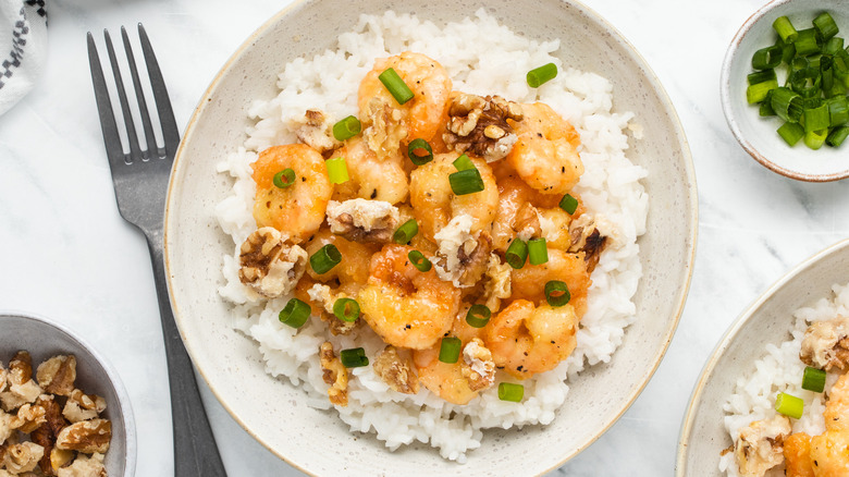 walnut shrimp with rice