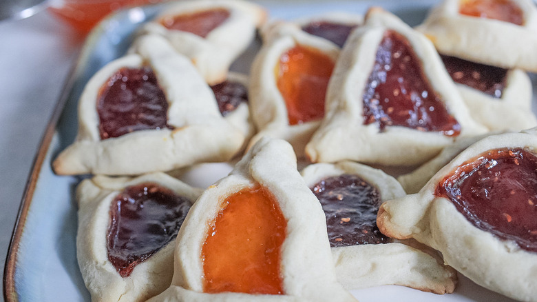 jam cookies in a pile