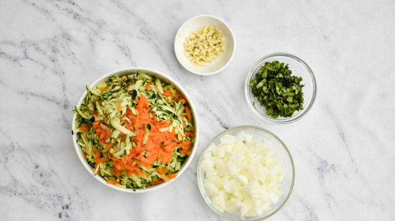 Prepped vegetables for classic lasagna with a twist