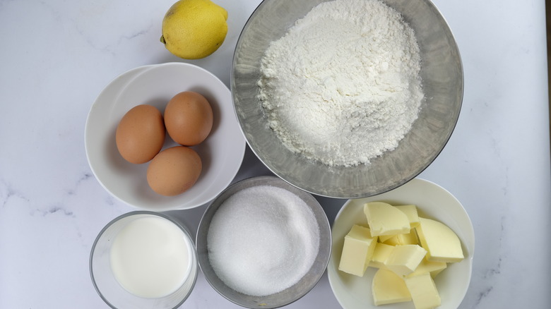 Ingredients for lemon madeleines