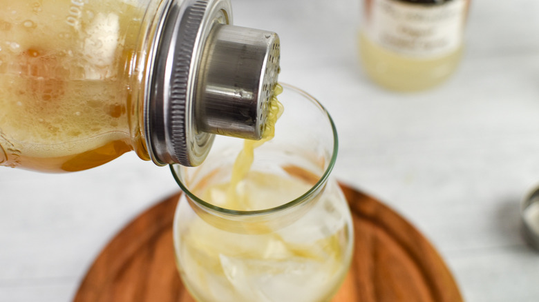 Mai Tai in strainer 