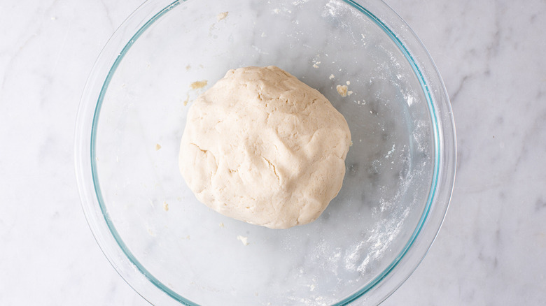 tortilla dough ball in bowl