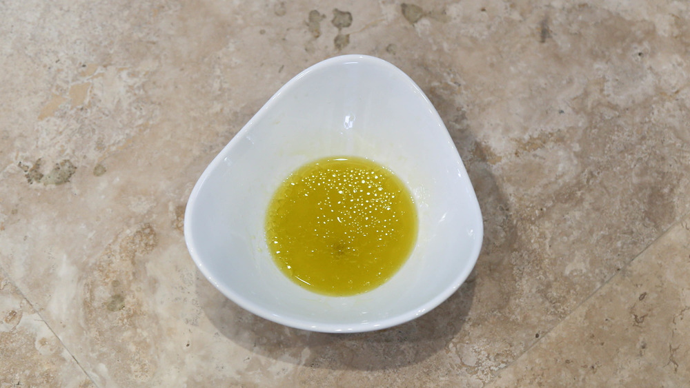 olive oil and lemon juice in dish