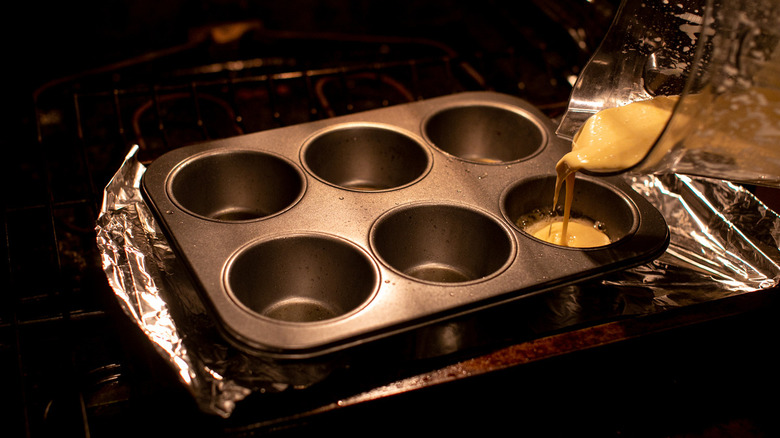 popover batter into muffin tins