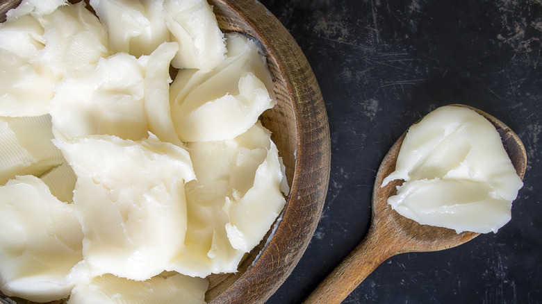 closeup of lard in bowl