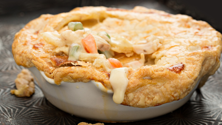 overflowing pot pie