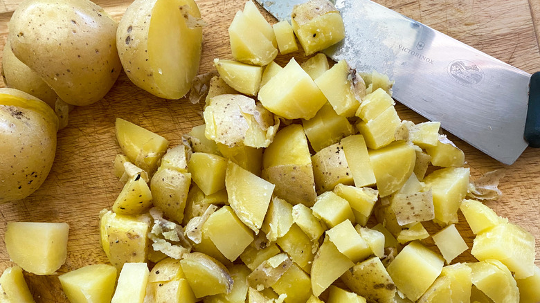 chopped potatoes