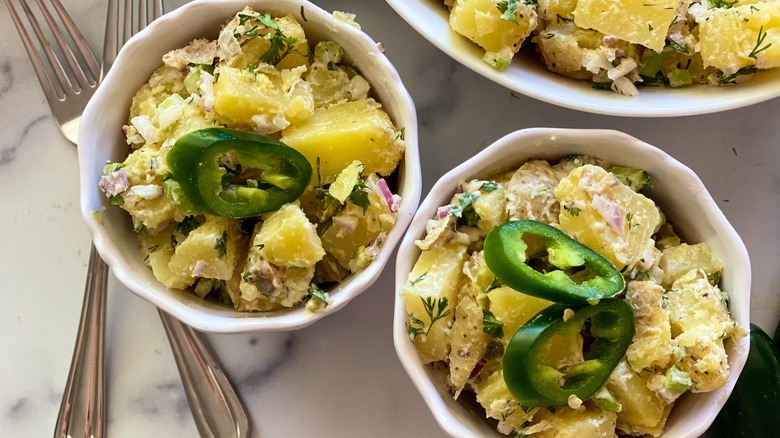 bowls of potato salad