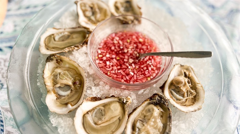 oysters with shallot mignonette