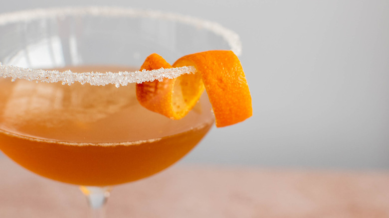 sidecar cocktail with orange peel
