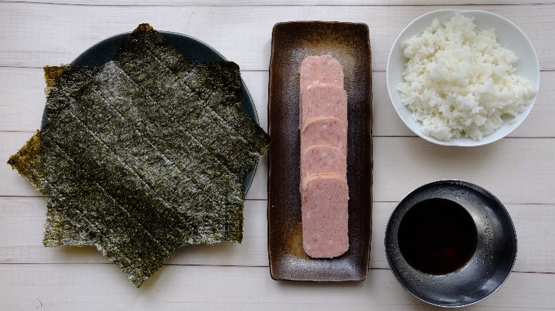 ingredients for spam musubi