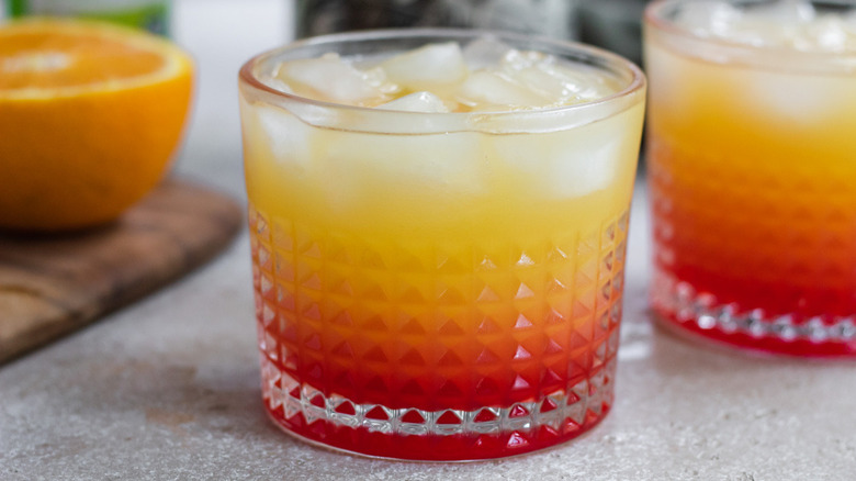 tequila sunrise in glass