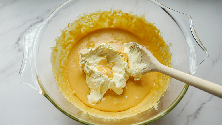 creamy yellow mixture