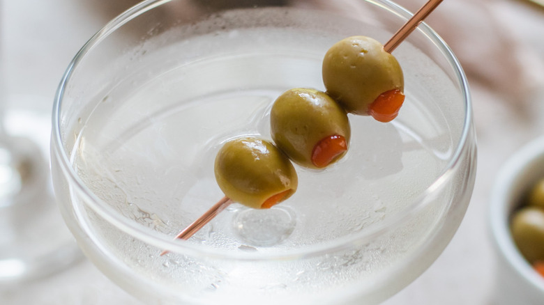 vodka martini with olives