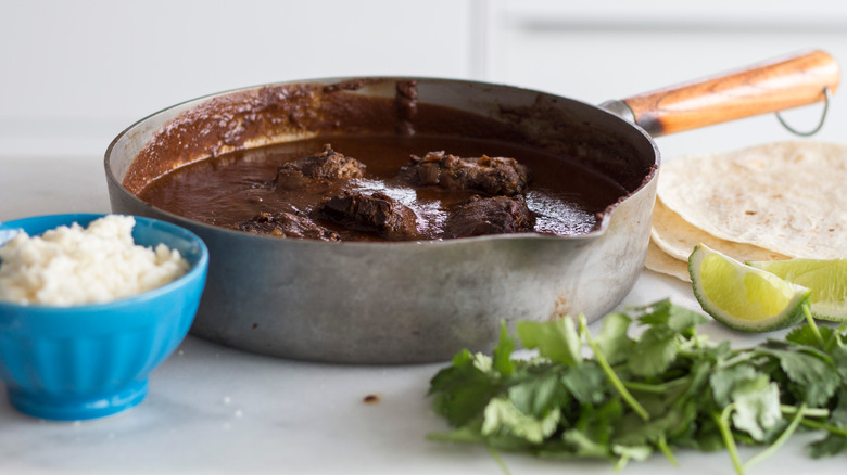 Mole in sauce pan 