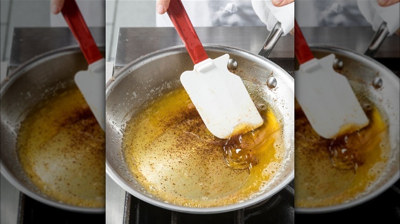 Browned butter in pan