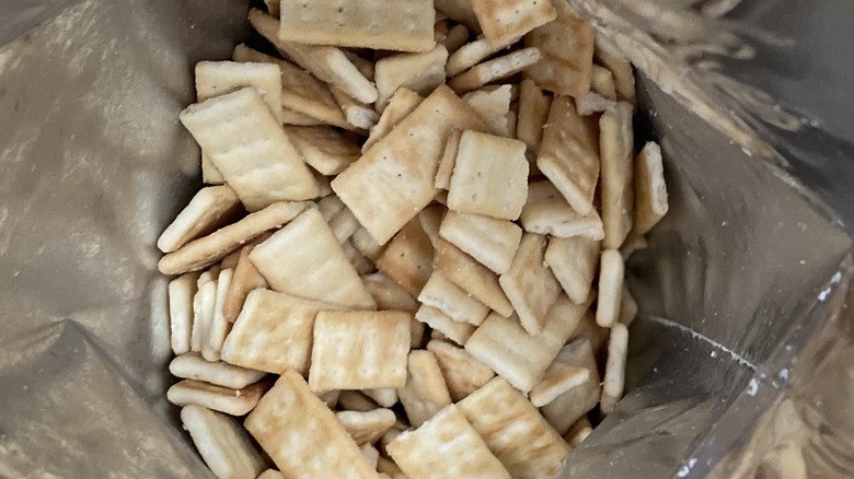 Interior view of crackers bag