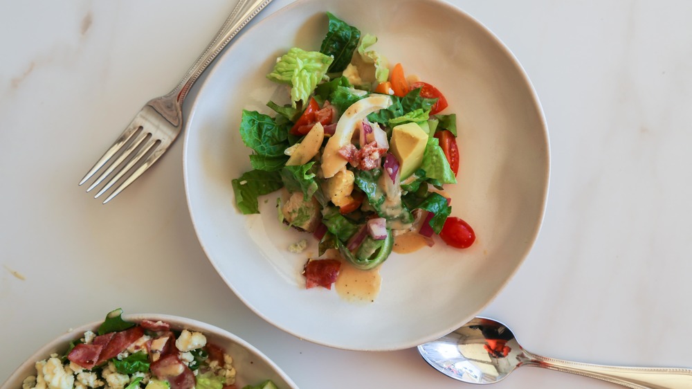 Cobb Salad recipe arranged on plate