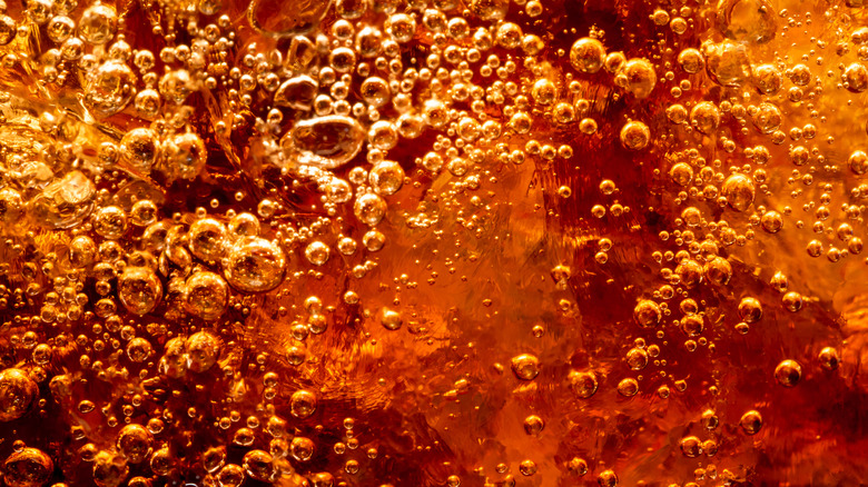 close-up Coca-Cola bubbles