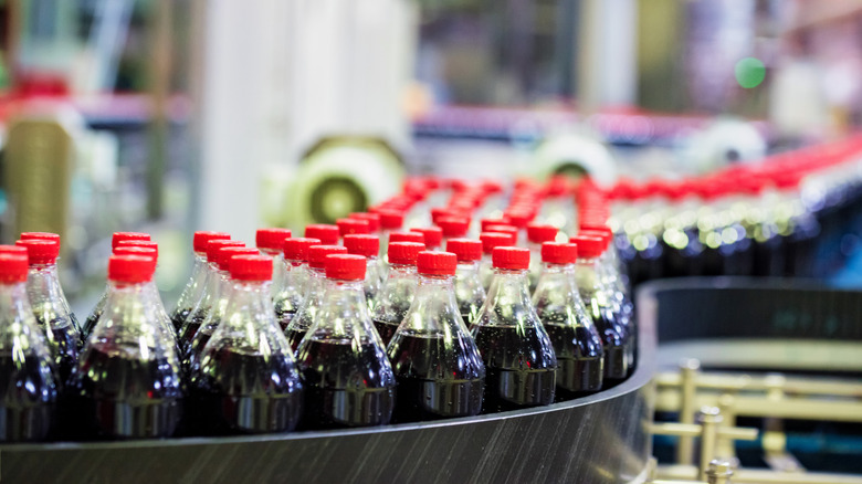 Line of Coca-Cola bottles