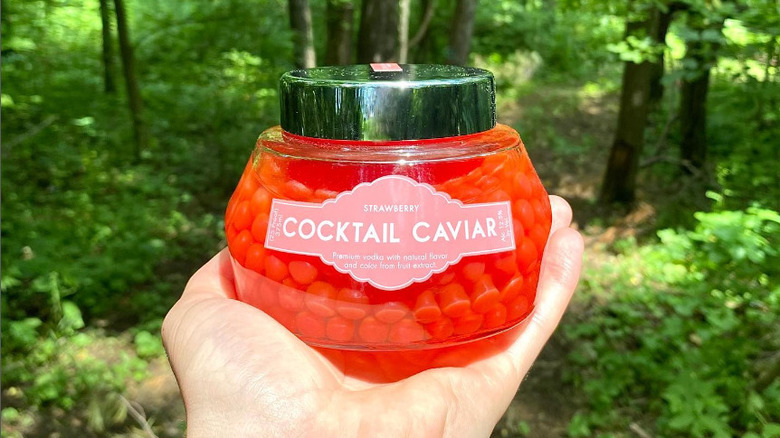 Cocktail caviar in jar