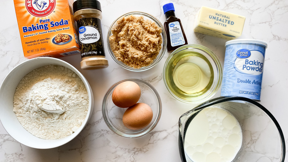 Ingredients for coffee cake muffins