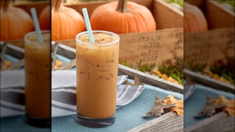 Caribou Coffee pumpkin spice iced drink