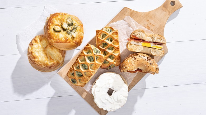 Au Bon Pain pastries on white background