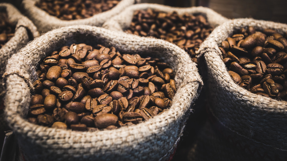 Bags of coffee beans