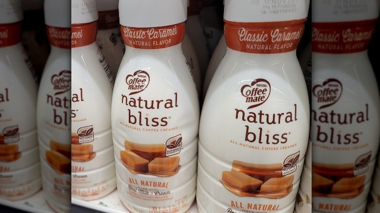 Coffee Mate Natural Bliss Classic Caramel creamer bottles
