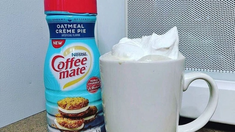 Coffee Mate oatmeal crème pie creamer with mug