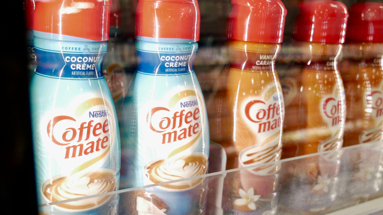 Row of coffee mate creamers