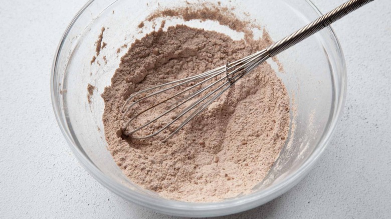 dry ingredients in a glass bowl