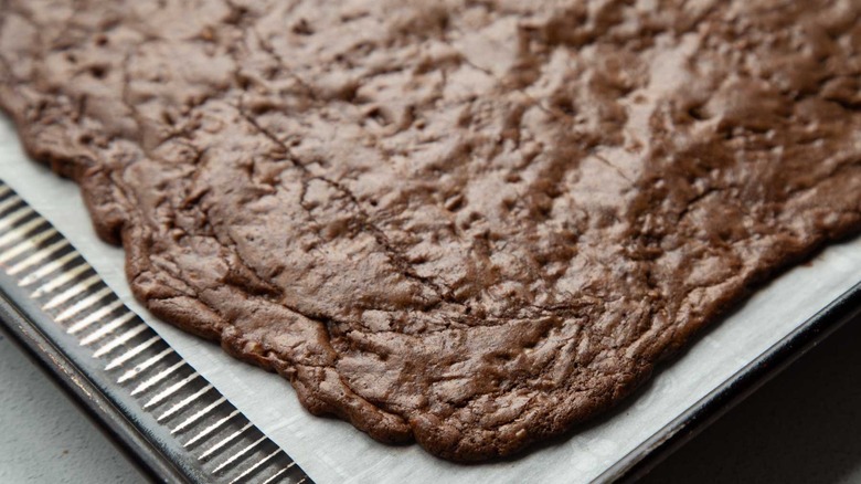 pan of brownie brittle