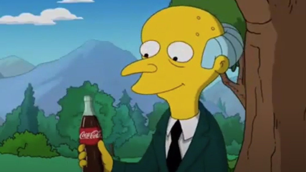 Mr. Burns holding a Coke