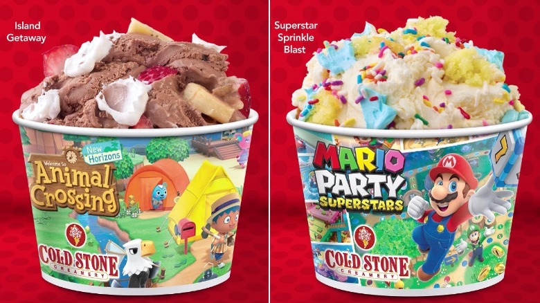 two of the new Nintendo Cold Stone flavors