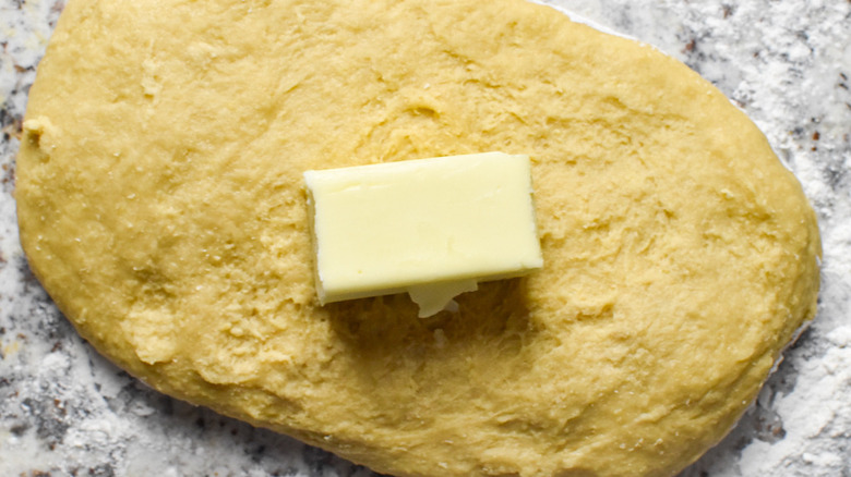 kneaded dough with butter