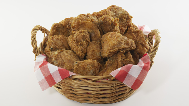 Fried chicken in a basket