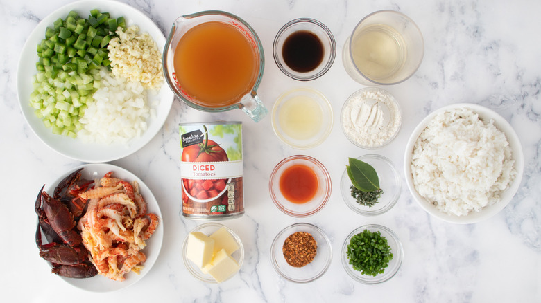 Ingredients for etouffee