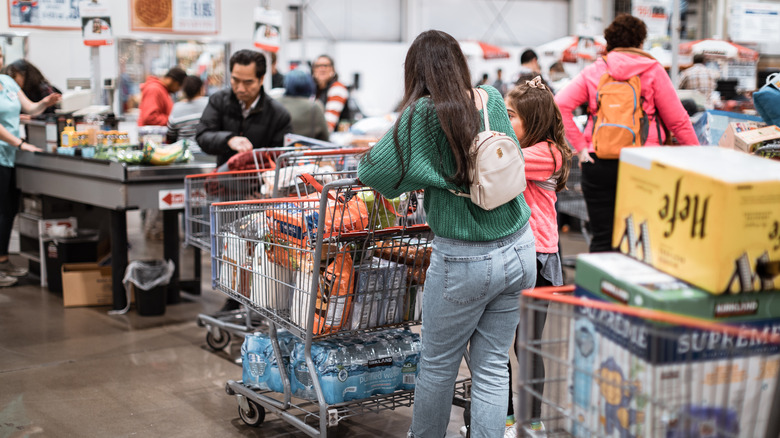 customers in line for checkout