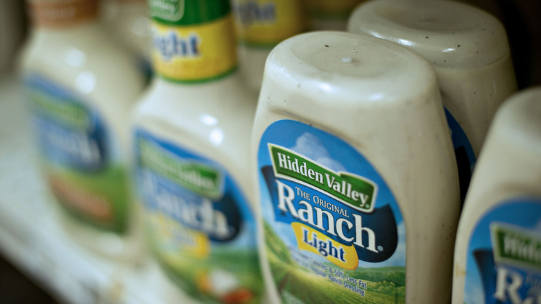 shelved hidden valley ranch bottles 