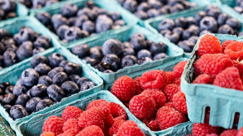 Berries in cardboard containers