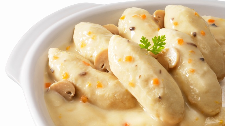 Dumplings in sauce